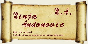 Minja Andonović vizit kartica